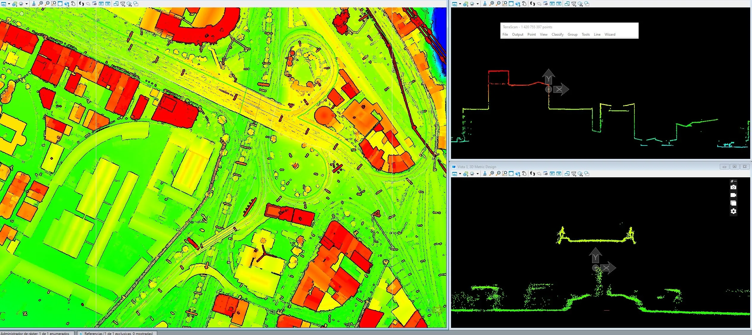 Procesamiento TerraScan — clasificación LiDAR