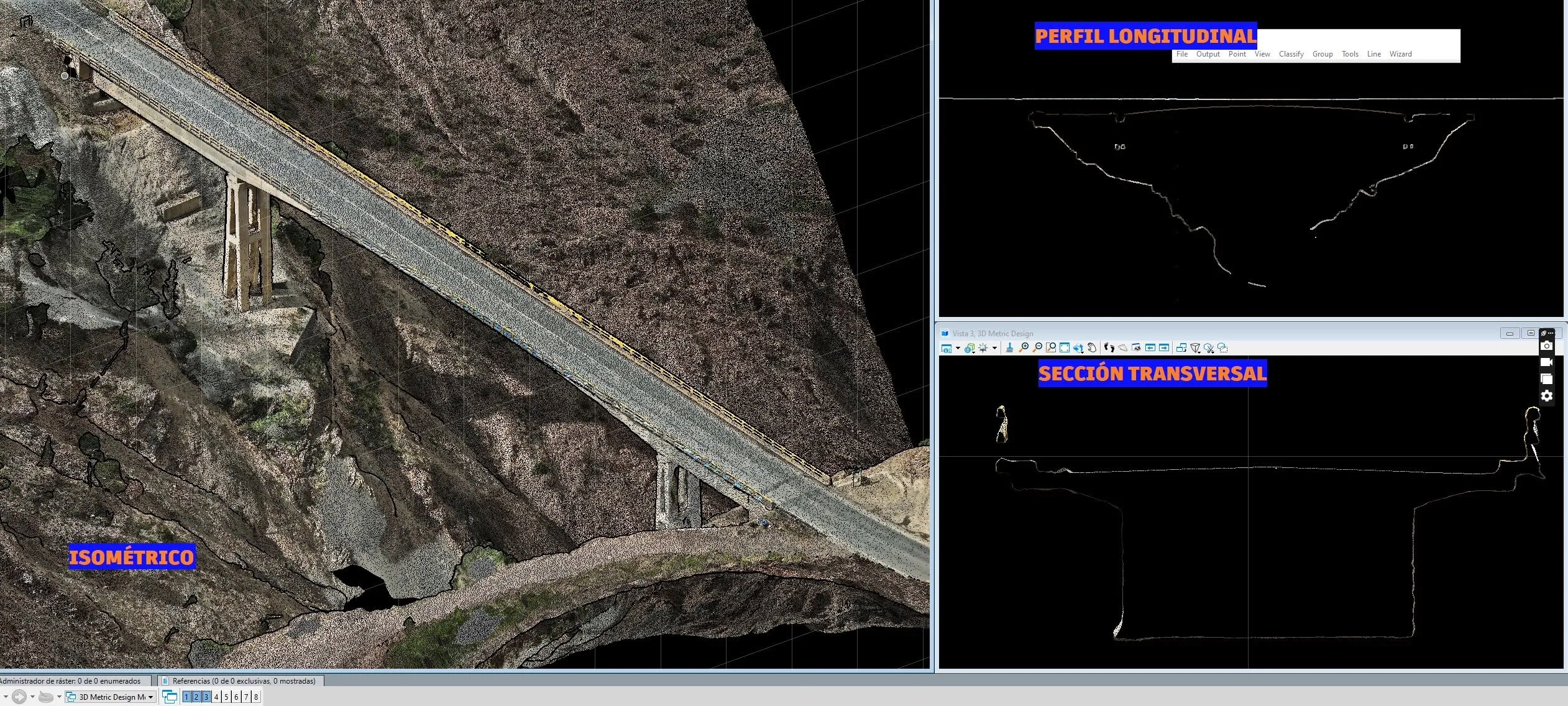 Perfil longitudinal en Autodesk Civil 3D sobre base LiDAR