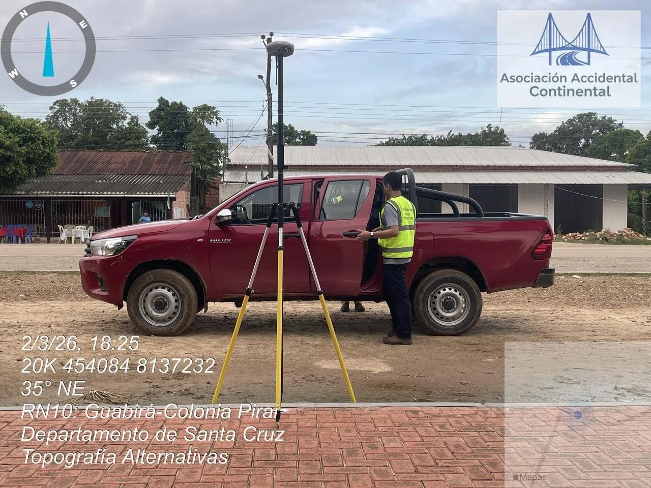 Topografía en RN10 — Ruta Nacional 10 Santa Cruz