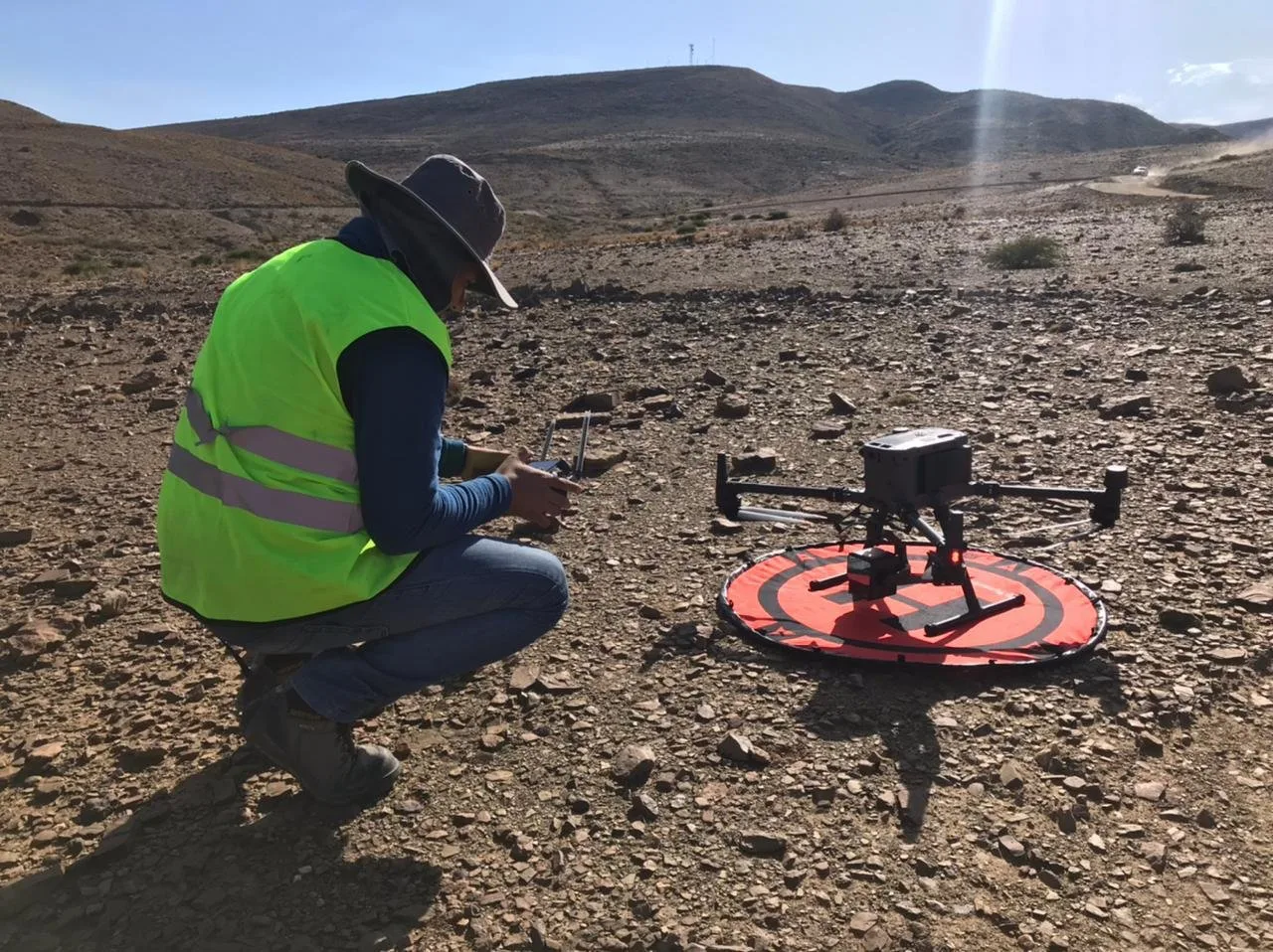 Dron preparado para vuelo